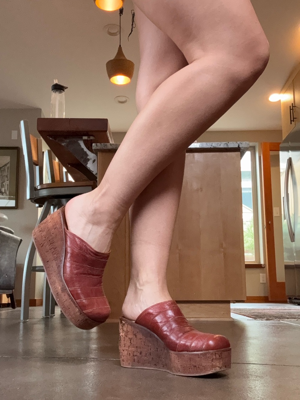vintage platform leather kork wedges y2k 70s shoes 38 8 women’s